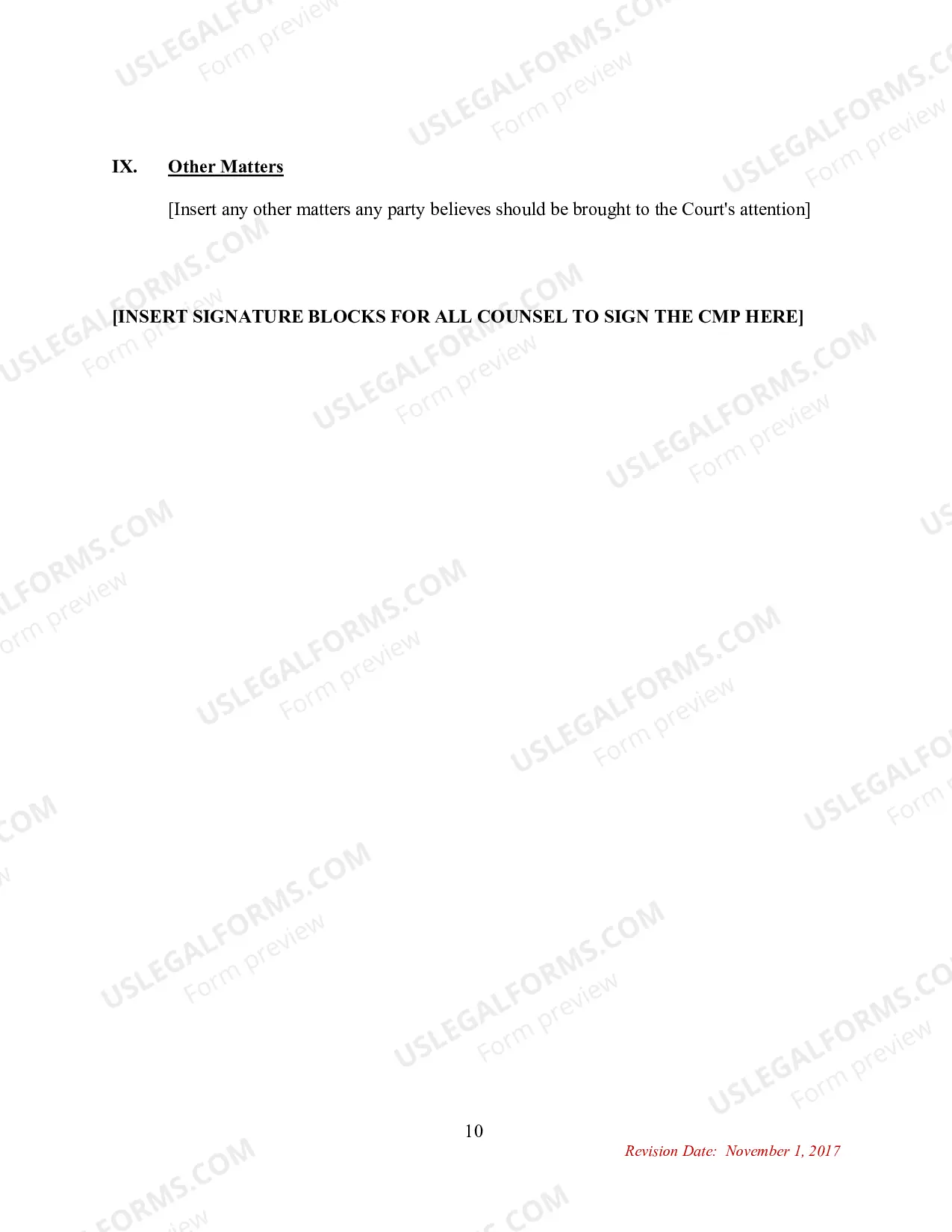 Preview Case Management Plan