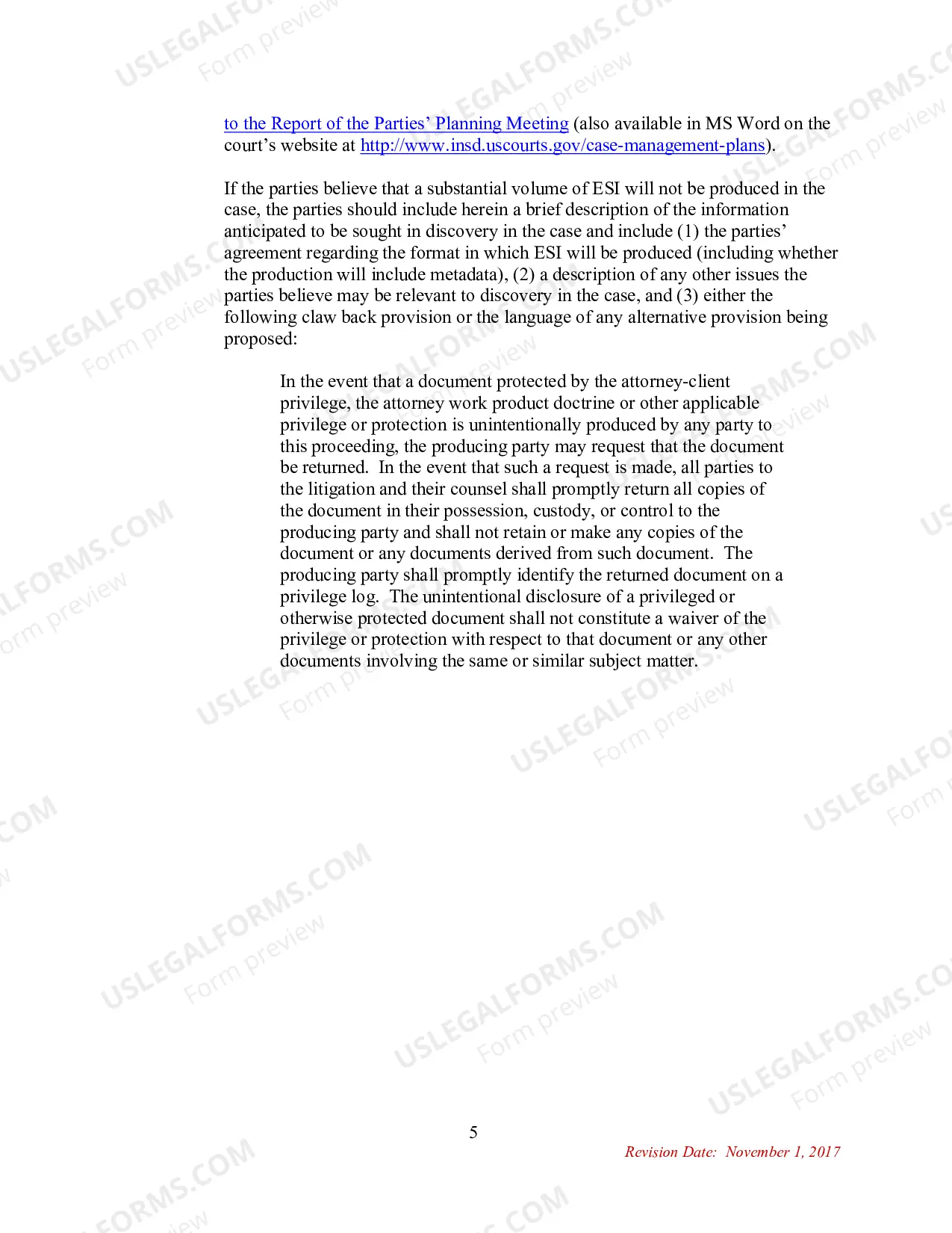 Preview Case Management Plan