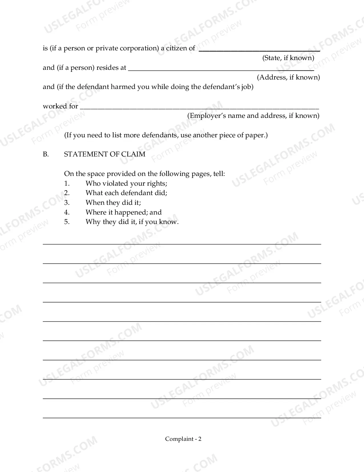 Preview Prisoner Complaint Form (Judicial Misconduct Or Disability)