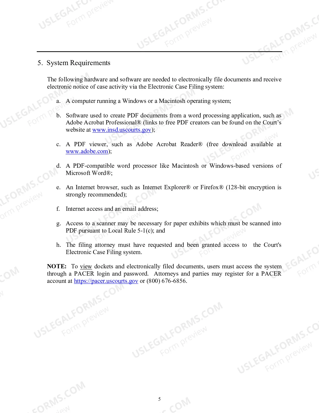 Preview Electronic Case Filing Attorney Registration Form