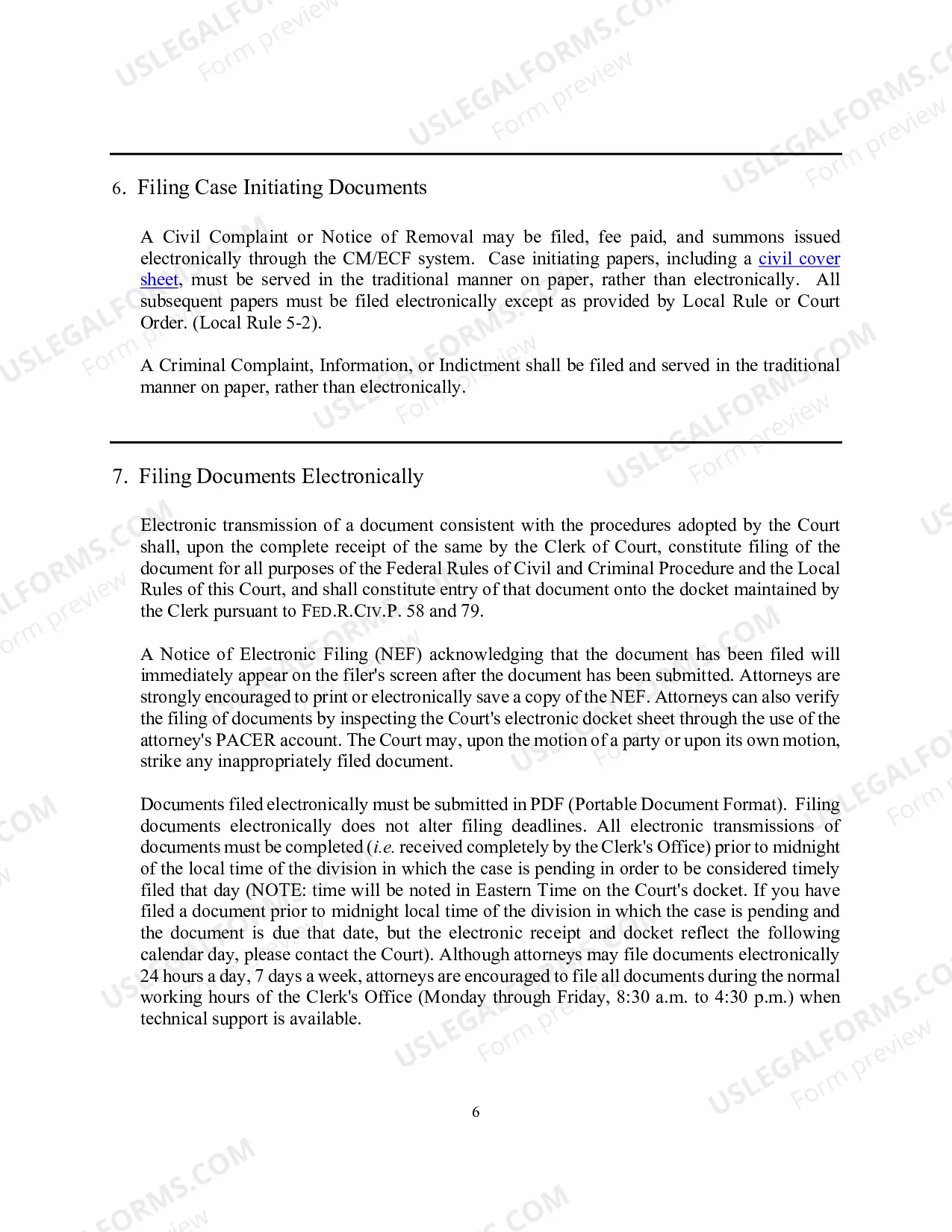 Preview Electronic Case Filing Attorney Registration Form