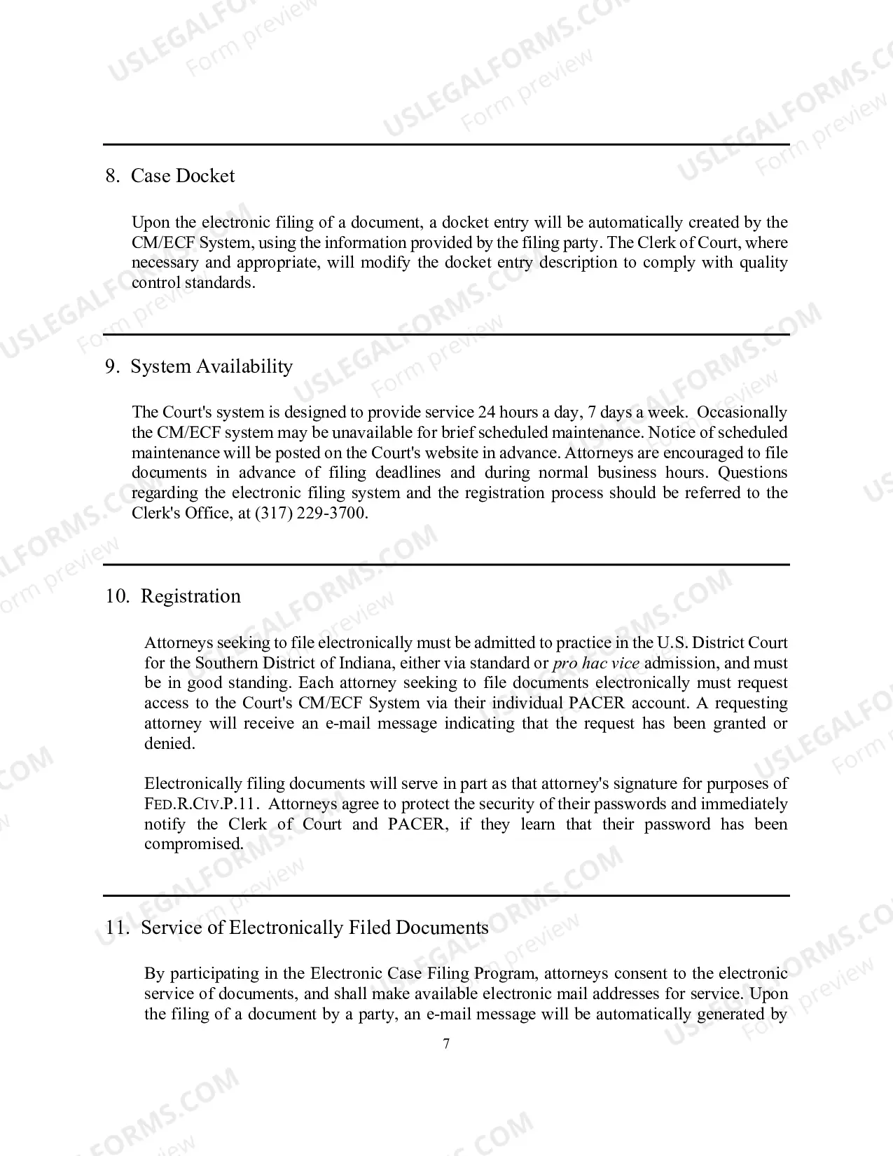 Preview Electronic Case Filing Attorney Registration Form
