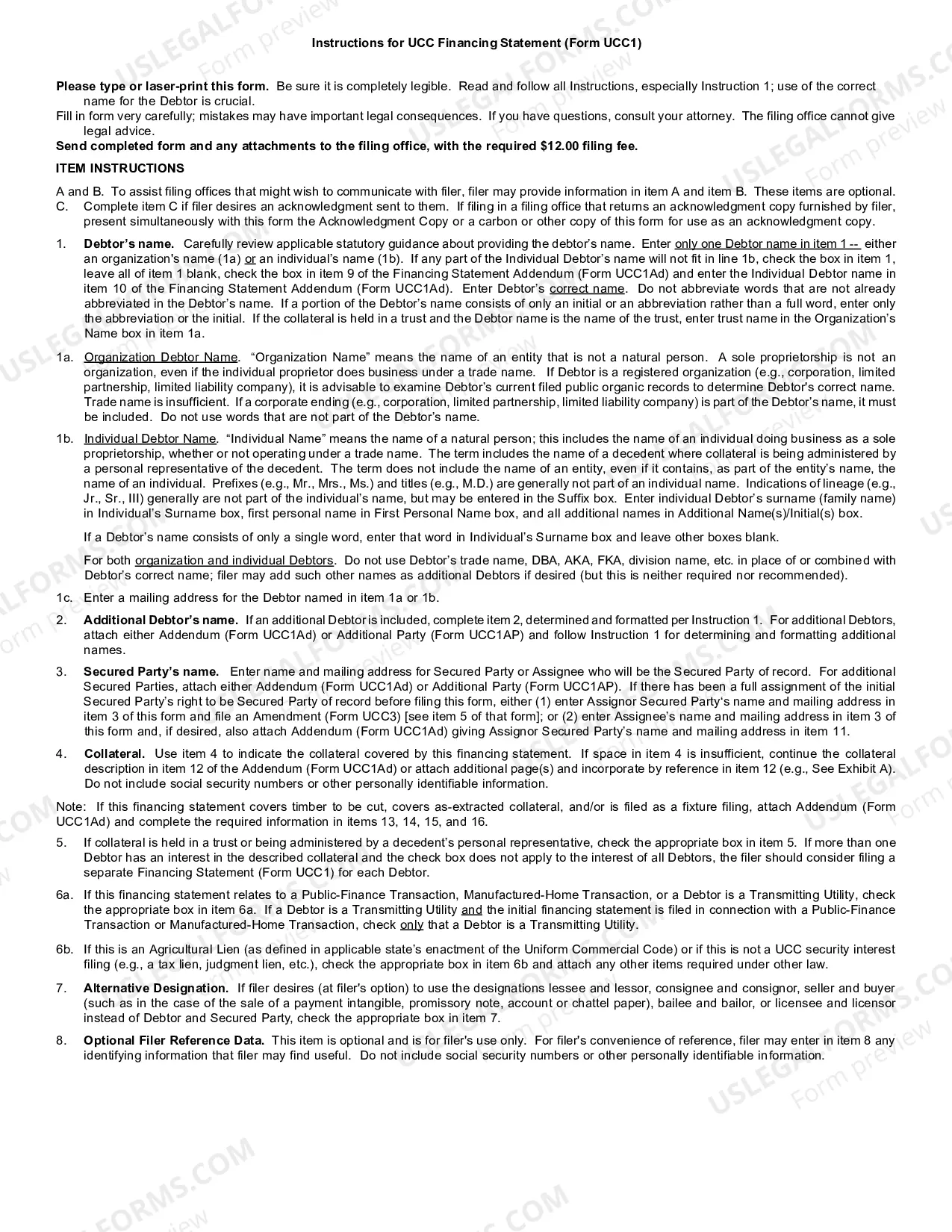 Preview UCC Financing Statement Amendment