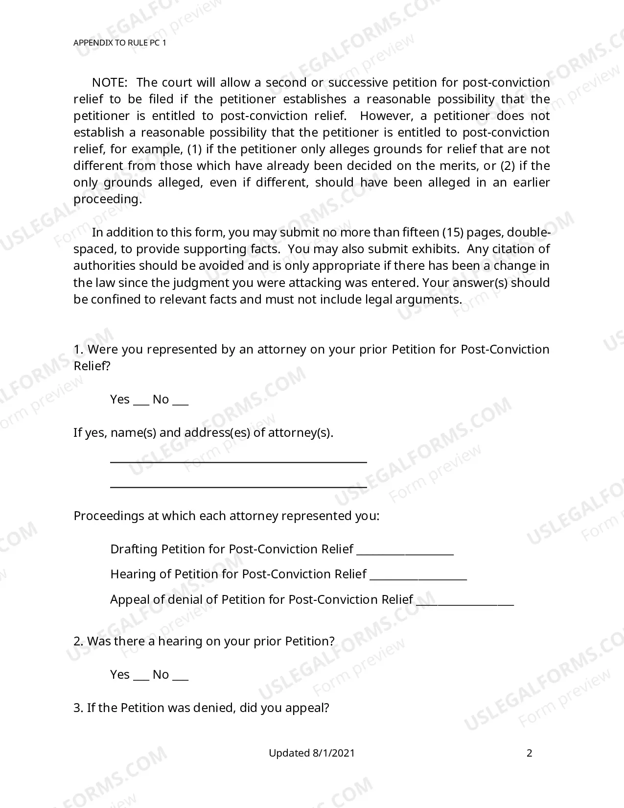 Preview Successive Post-Conviction Relief