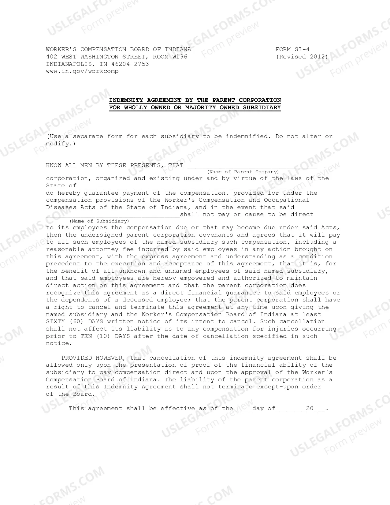 Preview Employers Request To Include Subsidiary Within Self Insurance Program
