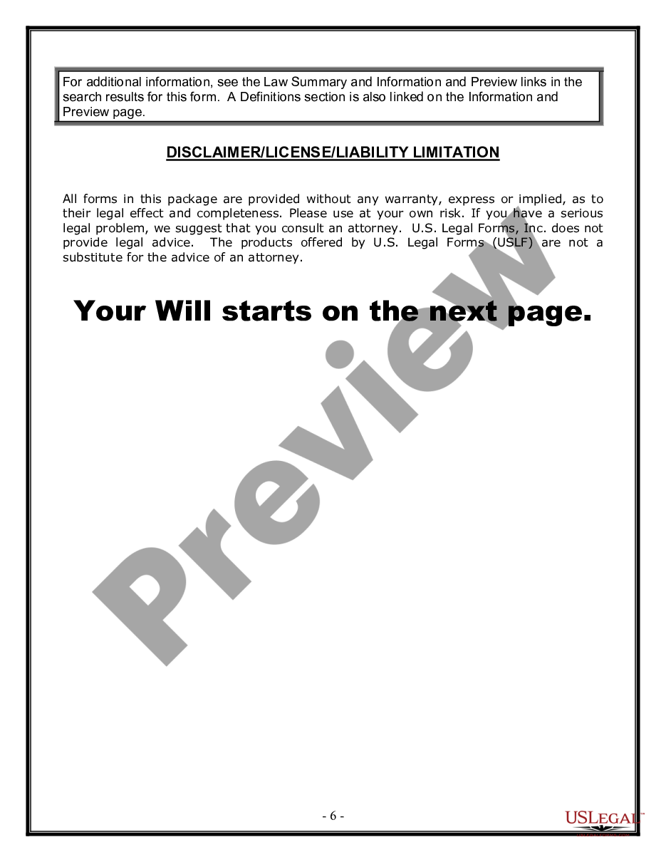 page 5 Legal Last Will and Testament Form for Single Person with No Children preview