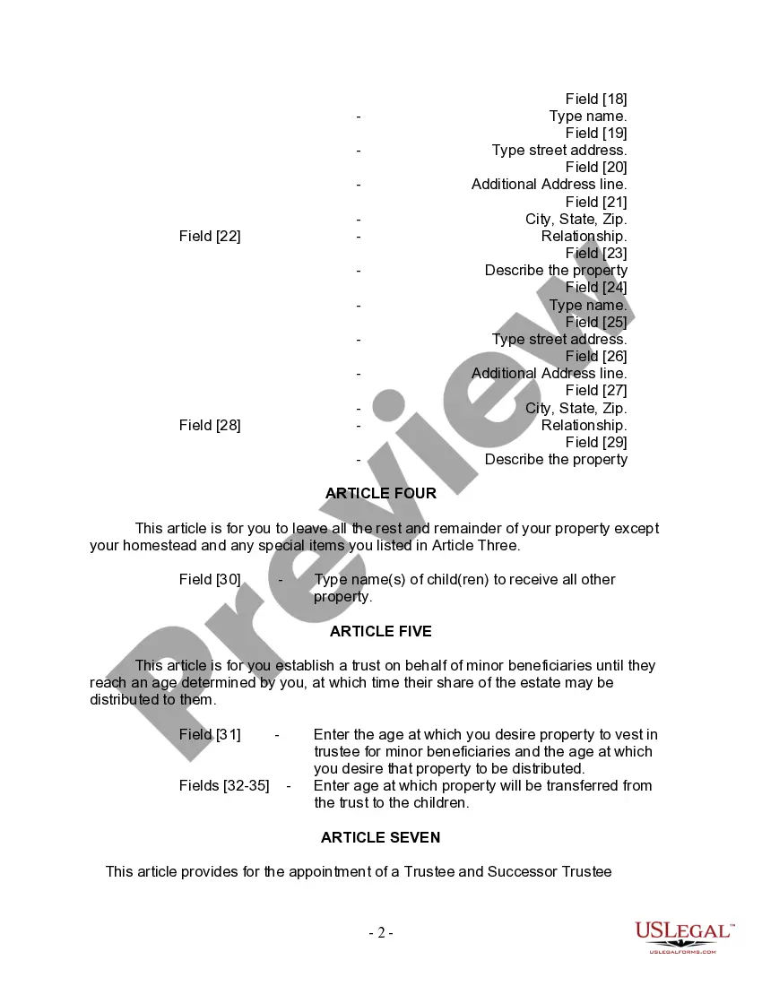 Get Last Will and Testament for Divorced Person Not Remarried with Adult and Minor Children Preview Last Will and Testament for Divorced Person Not Remarried with Adult and Minor Children