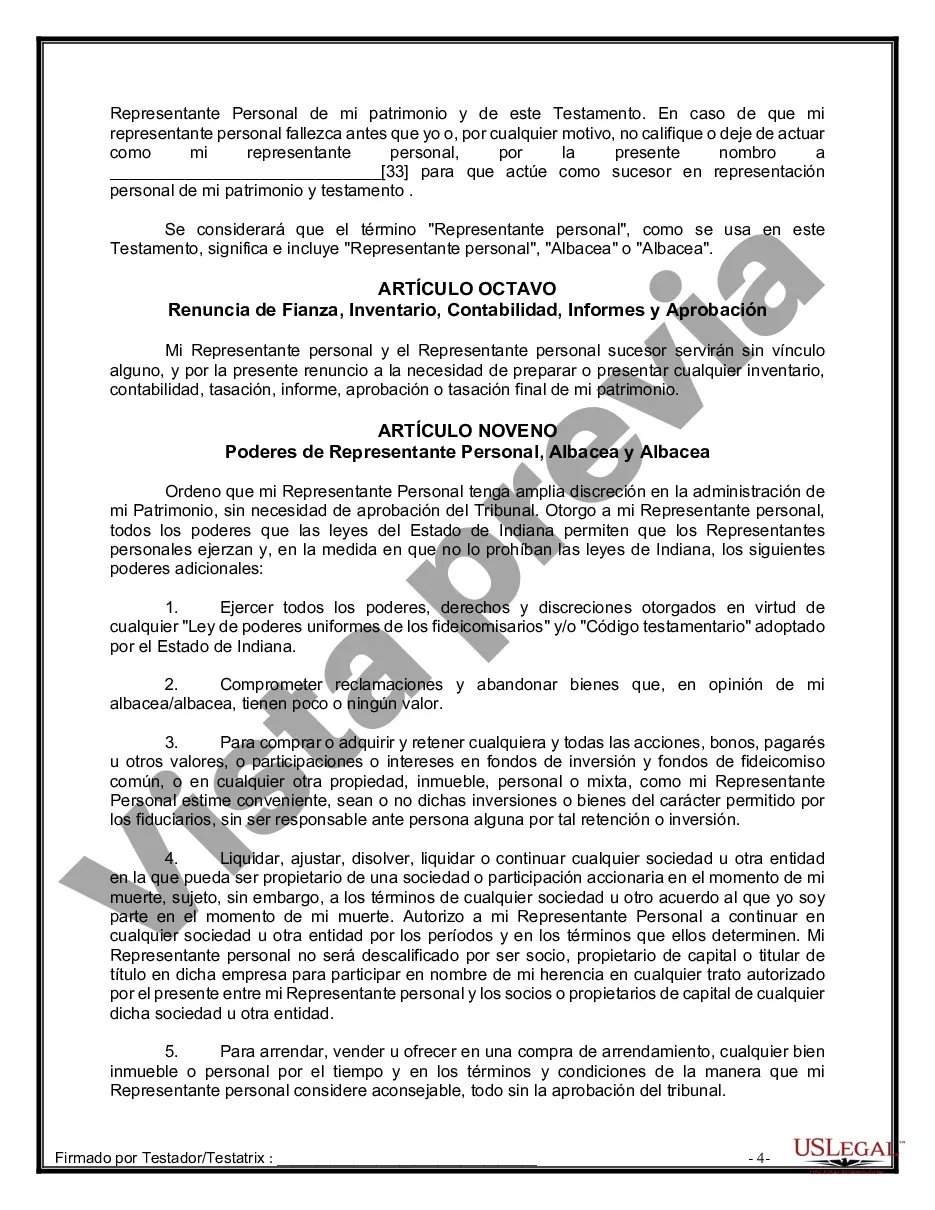 Preview Paquete de Voluntades Mutuas con Últimas Voluntades y Testamentos para Pareja Casada con Hijos Adultos