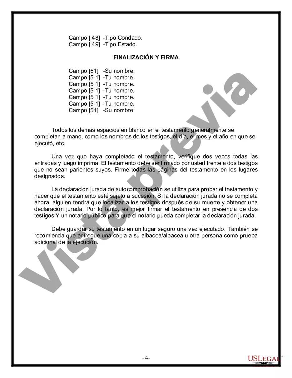 Preview Paquete de Voluntades Mutuas con Últimas Voluntades y Testamentos para Pareja Casada con Hijos Menores