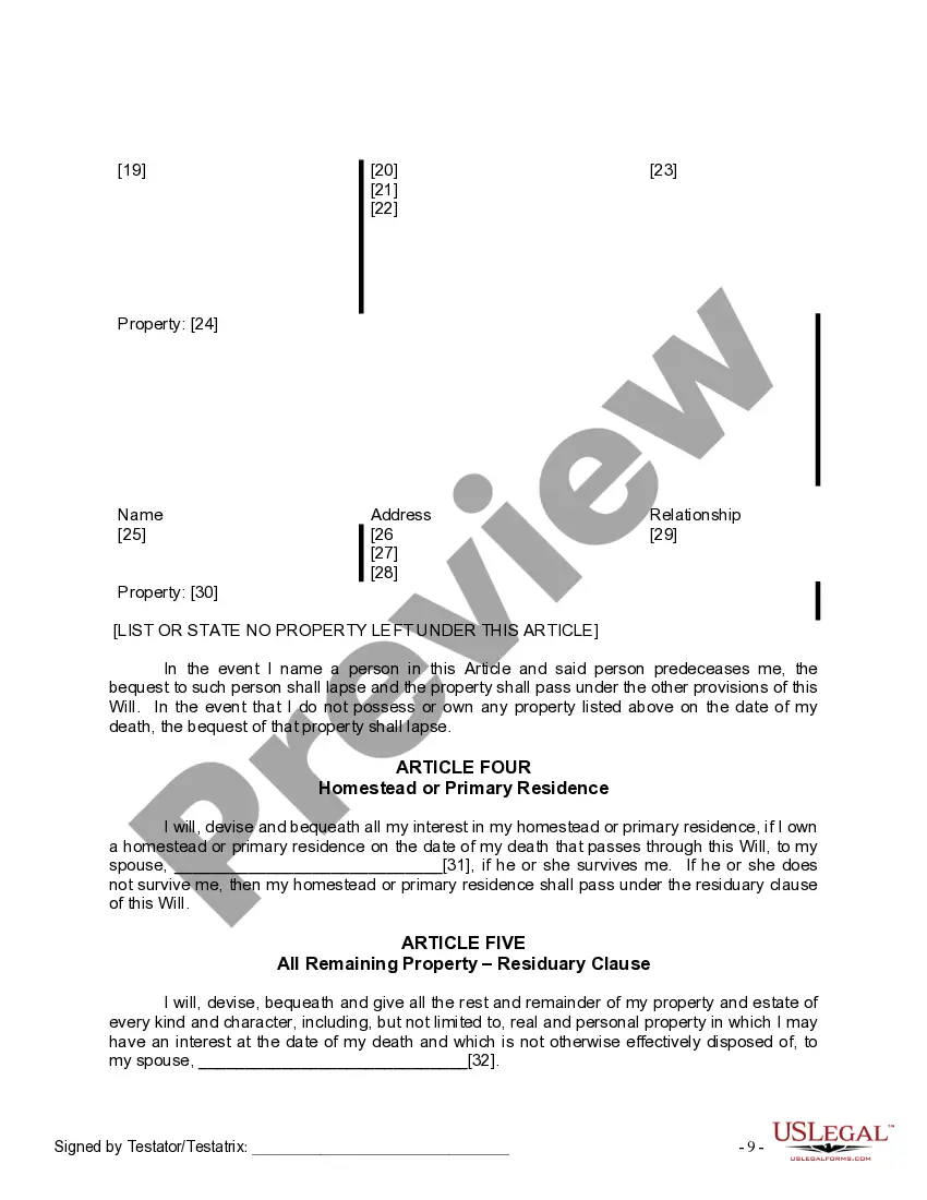 Preview Mutual Wills Package with Last Wills and Testaments for Married Couple with Adult and Minor Children