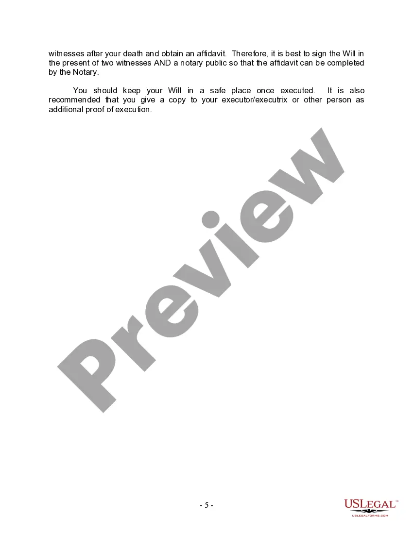 Preview Mutual Wills Package with Last Wills and Testaments for Married Couple with Adult and Minor Children