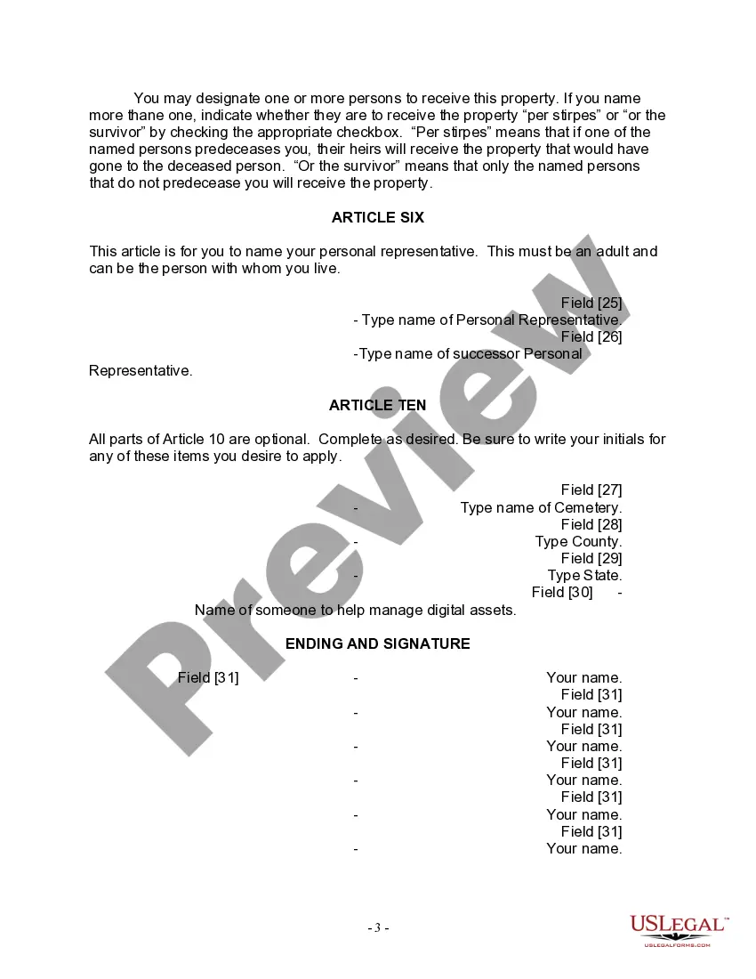 Get Last Will for a Widow or Widower with no Children Preview Last Will for a Widow or Widower with no Children