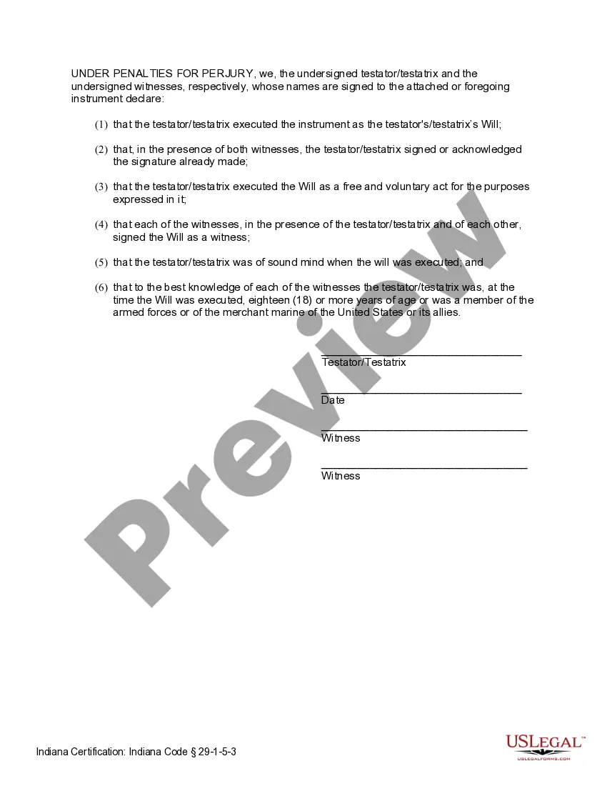 Preview Last Will and Testament with All Property to Trust called a Pour Over Will