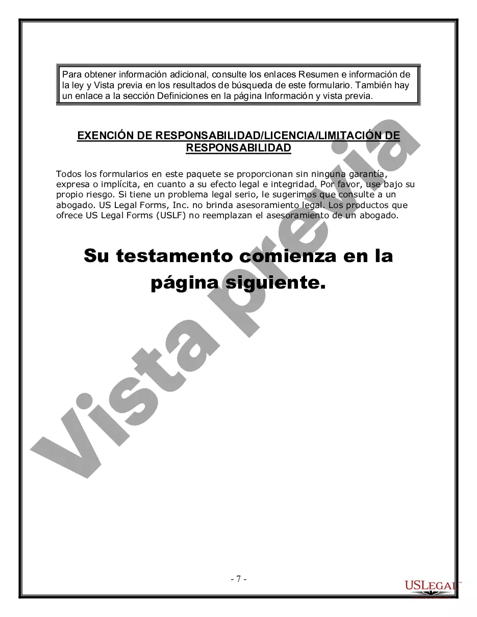 Preview Última voluntad y testamento para otras personas