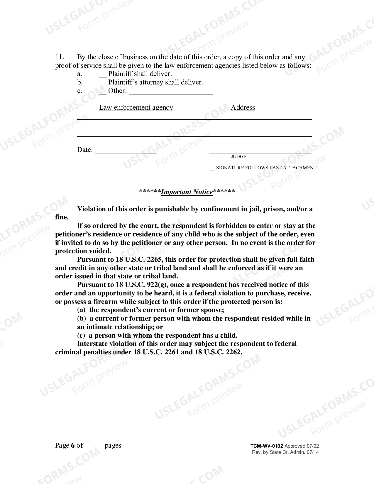 Preview Order to Show Cause (Workplace Violence) & Temporary Restraining Order