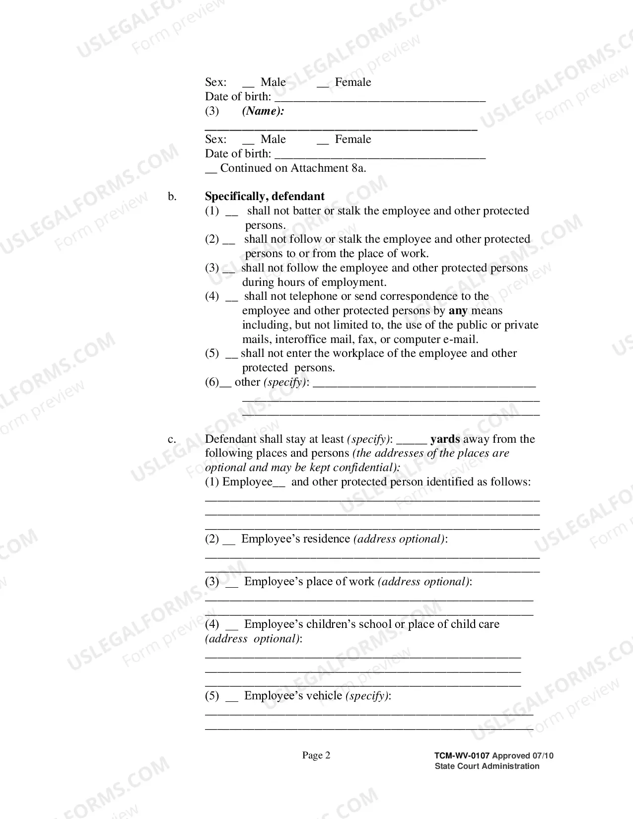Preview Petition to Modify a Workplace Violence Restraining Order