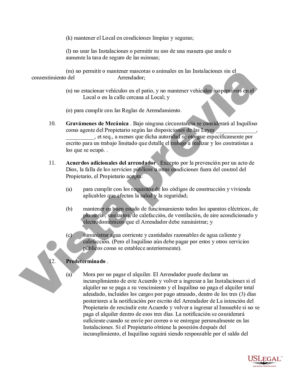 Preview Contrato de alquiler residencial