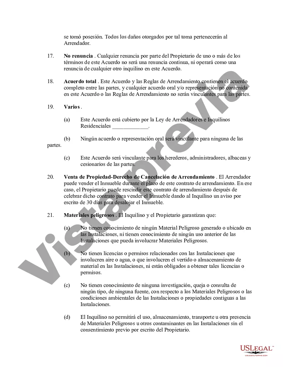 Preview Contrato de alquiler residencial