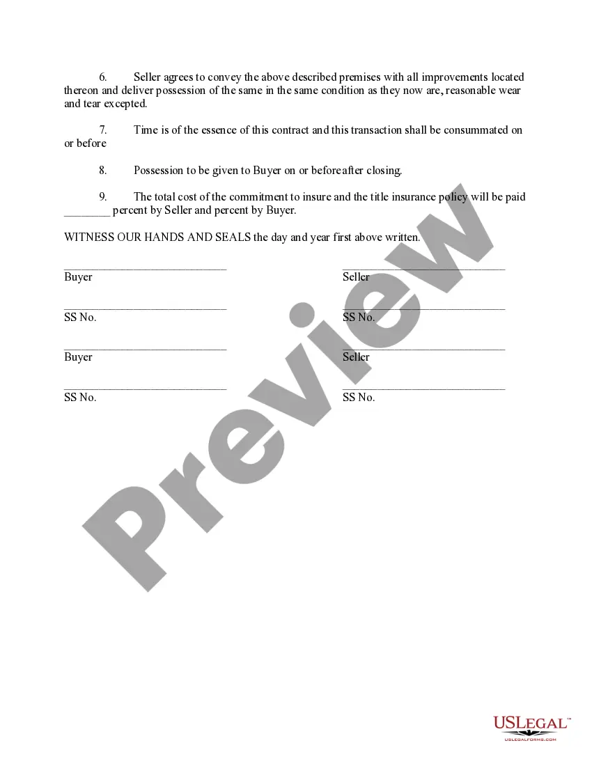 Preview Real Estate Purchase Contract