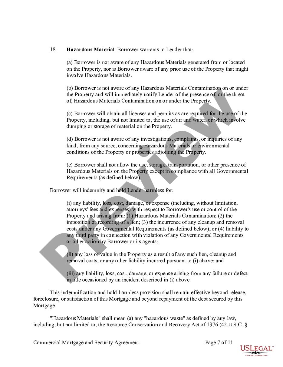 page 6 Commercial Mortgage and Security Agreement preview