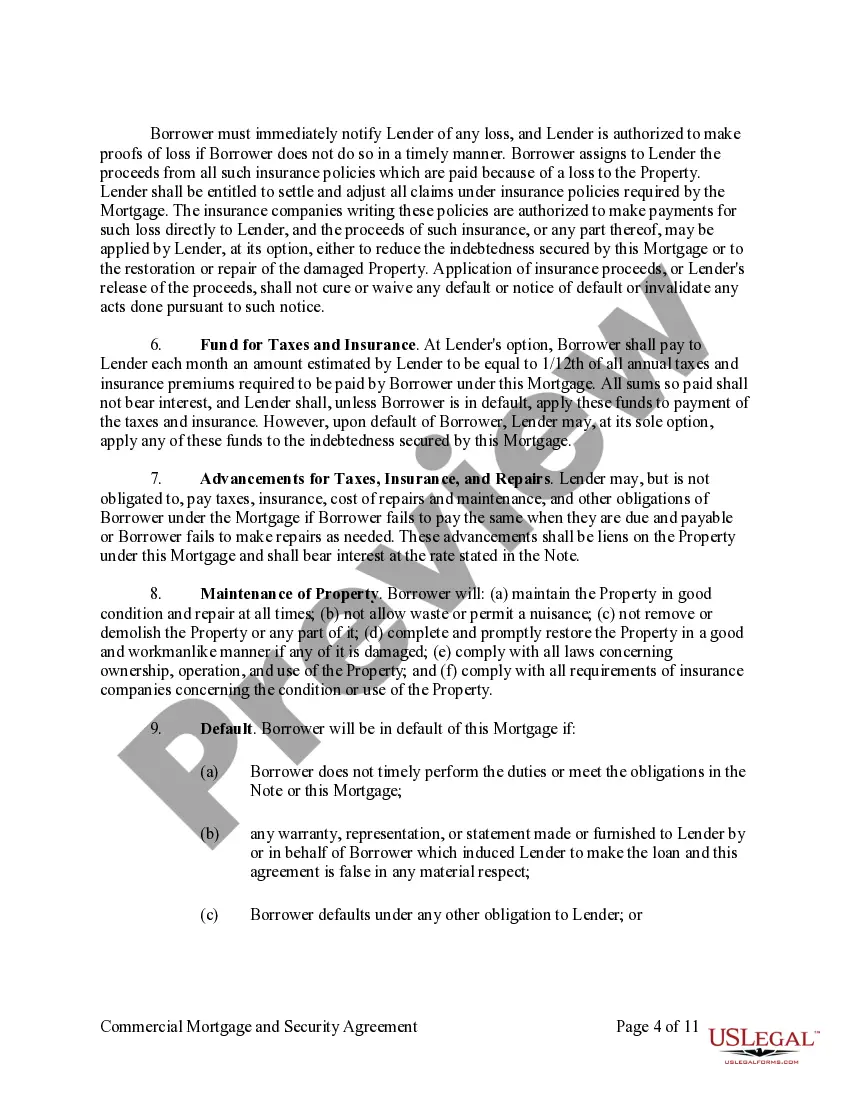 Get Commercial Mortgage and Security Agreement Preview Commercial Mortgage and Security Agreement