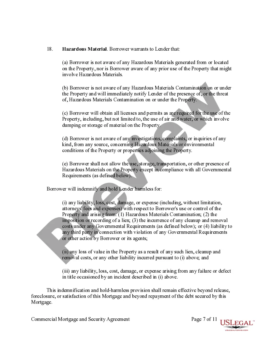 Get Commercial Mortgage and Security Agreement Preview Commercial Mortgage and Security Agreement