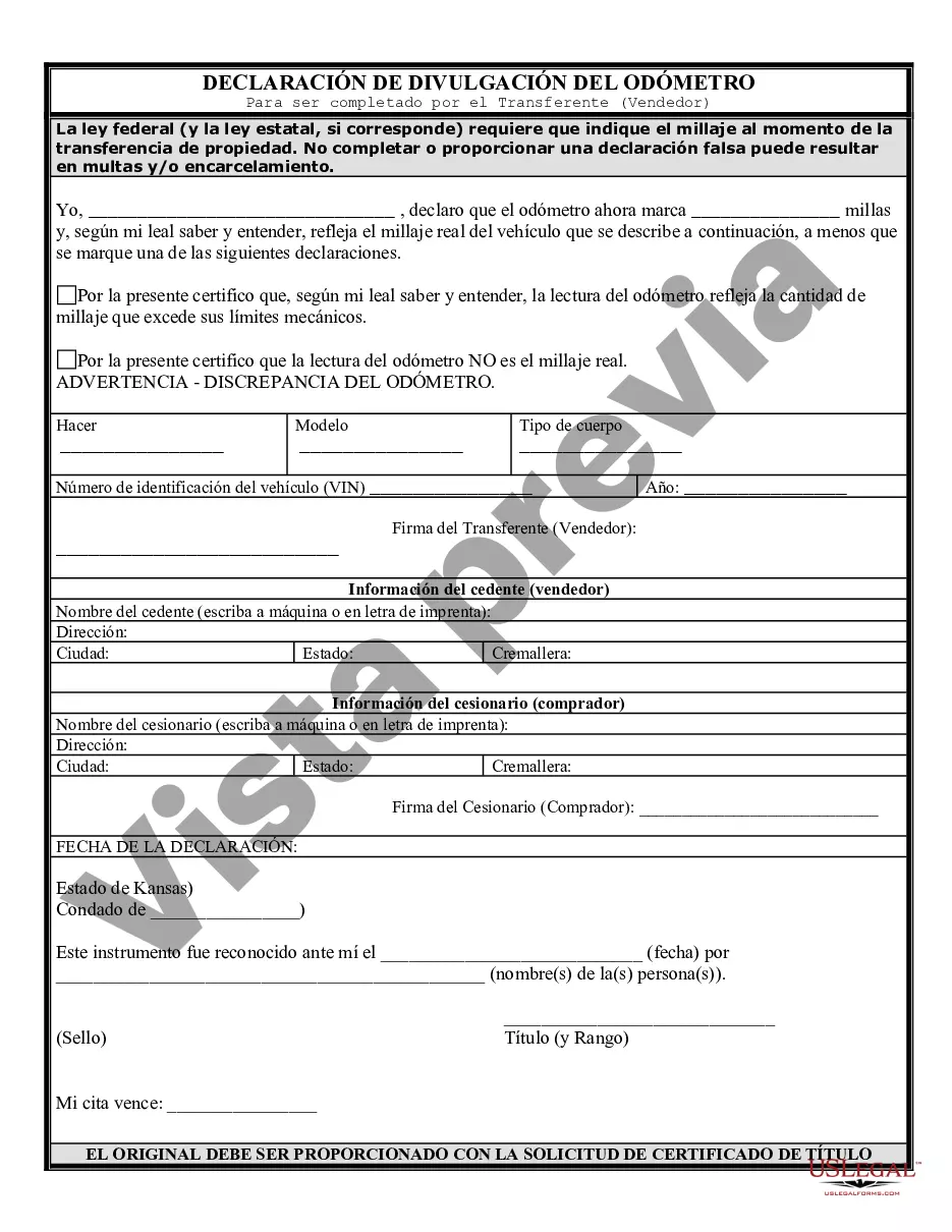 Preview Factura de Venta de Automóvil y Declaración de Odómetro