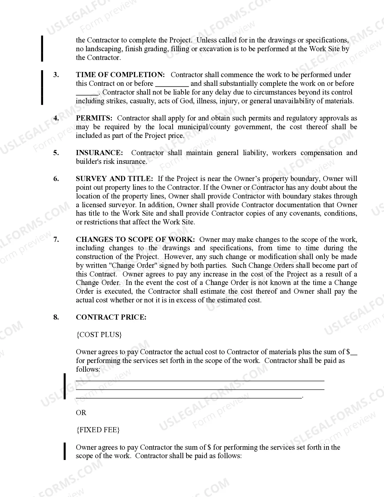Preview Painting Contract for Contractor