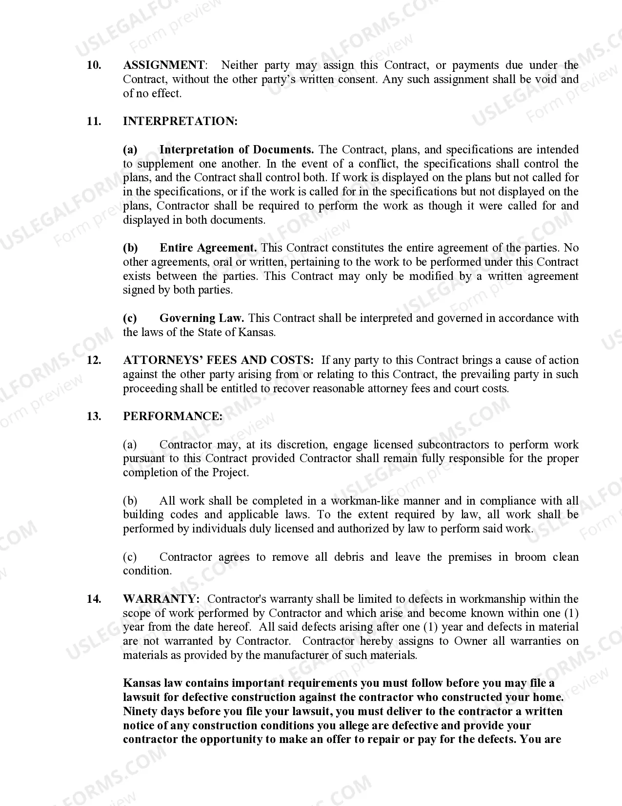 Preview Trim Carpenter Contract for Contractor
