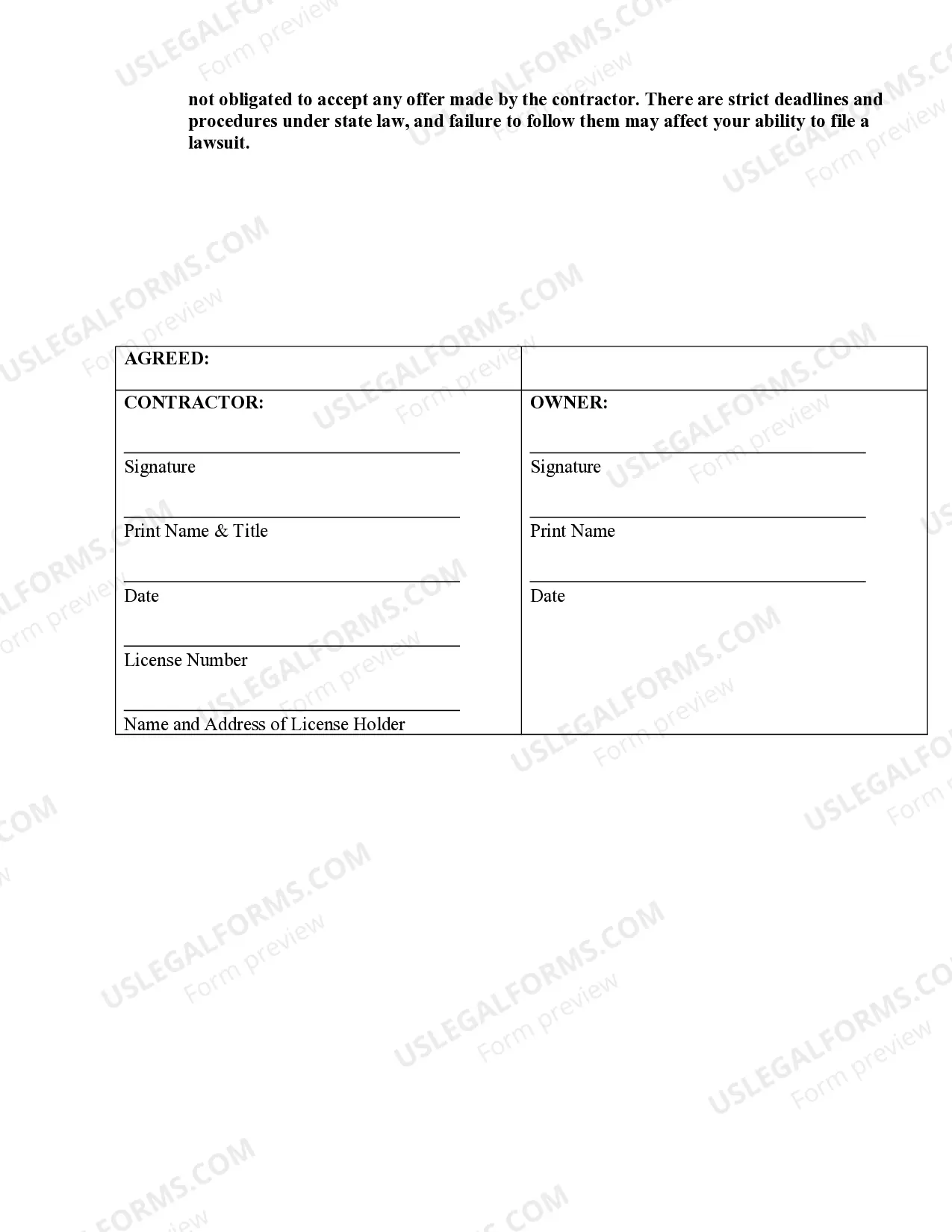 Preview Trim Carpenter Contract for Contractor