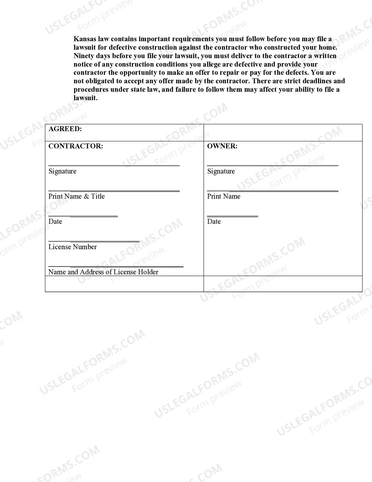 Preview HVAC Contract for Contractor