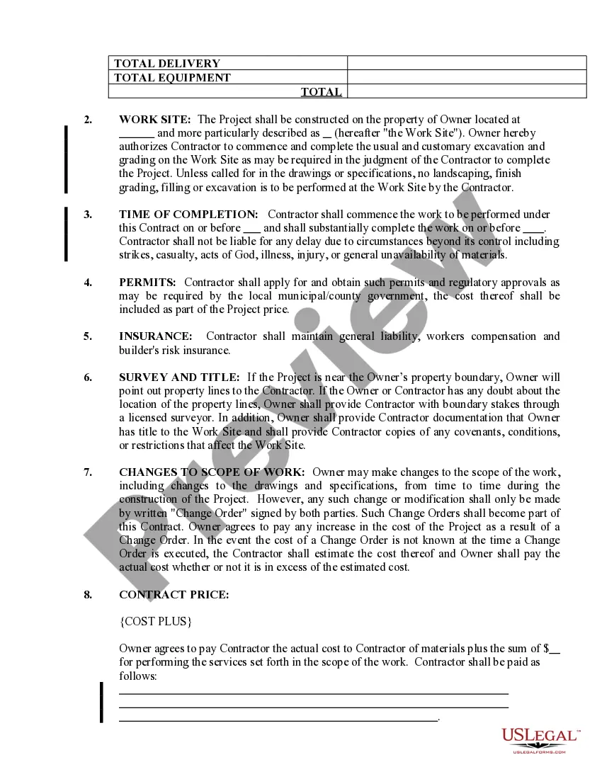 Preview Landscape Contract for Contractor