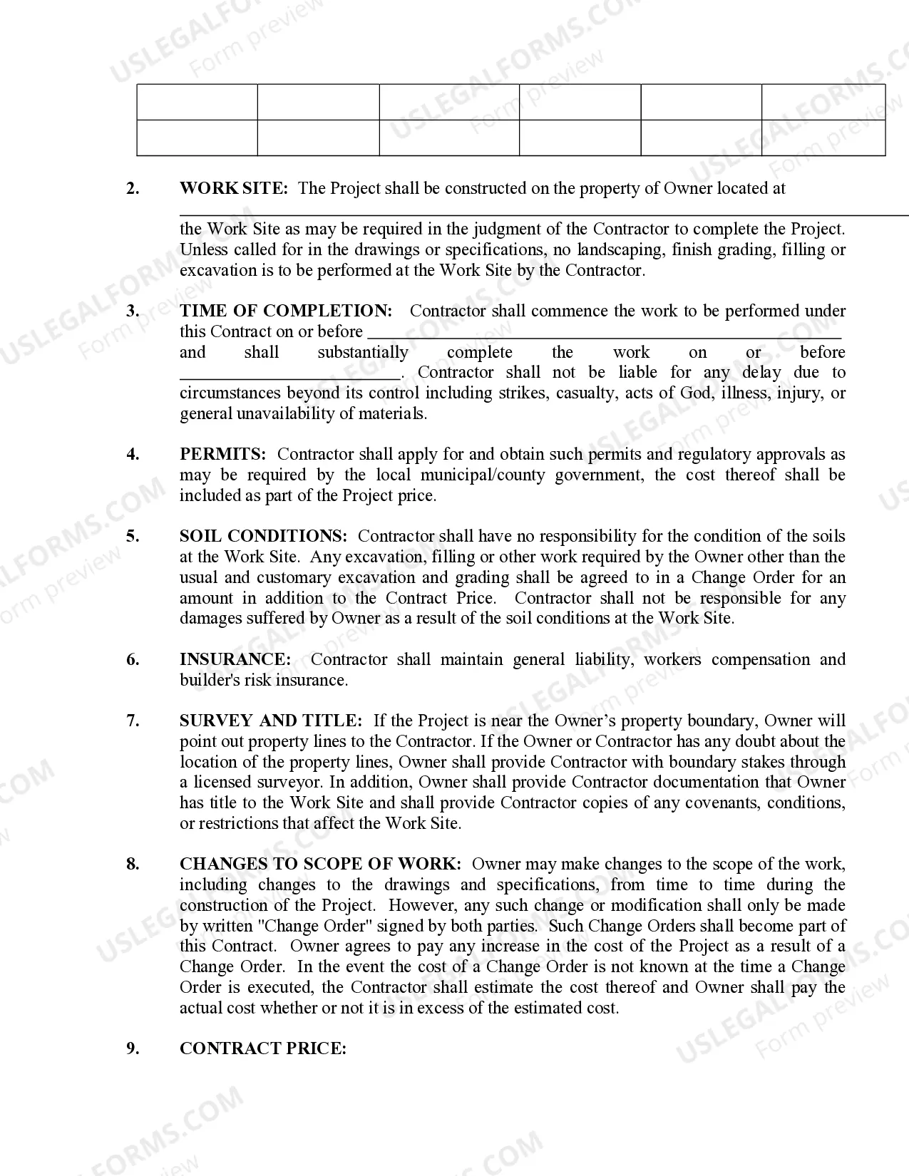Preview Renovation Contract for Contractor