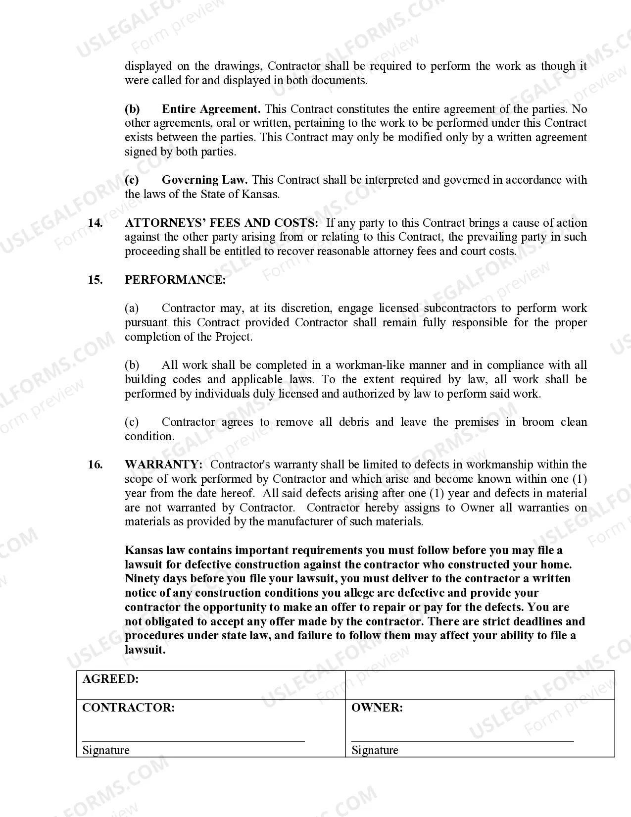 Preview Renovation Contract for Contractor