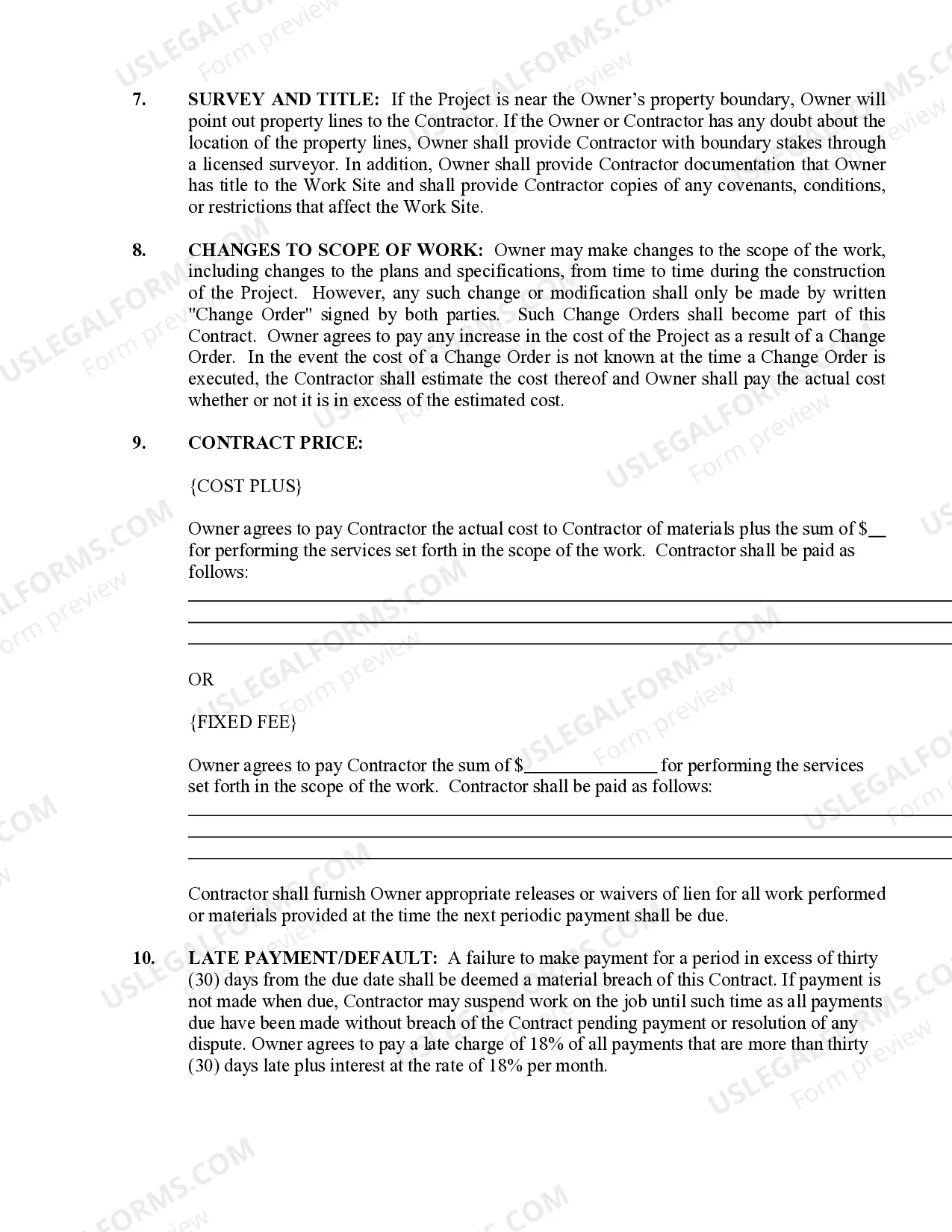 Preview Demolition Contract for Contractor