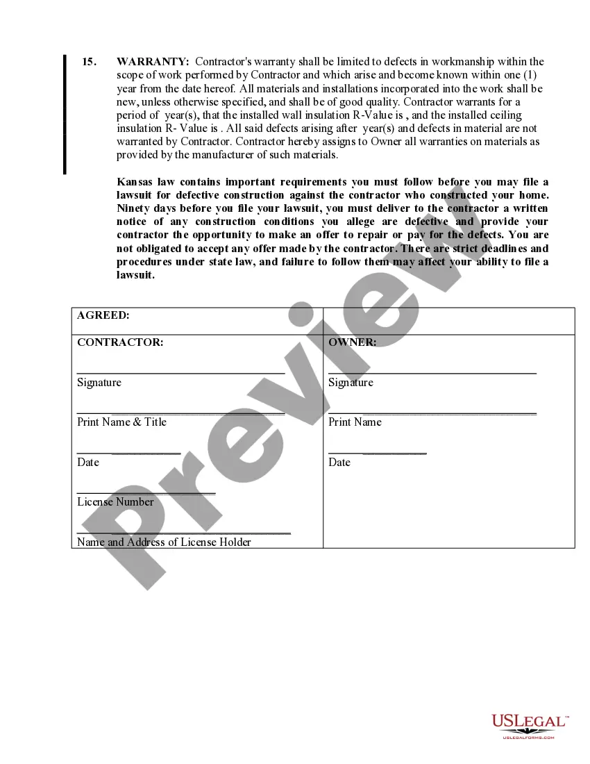 Preview Insulation Contract for Contractor