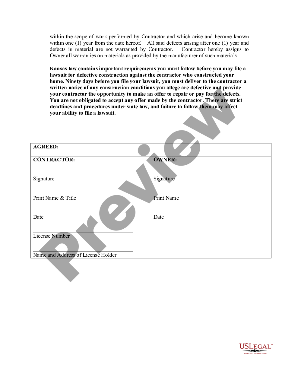 page 3 Site Work Contract for Contractor preview