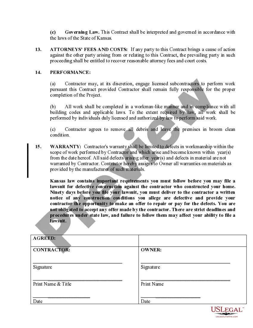 Preview Siding Contract for Contractor