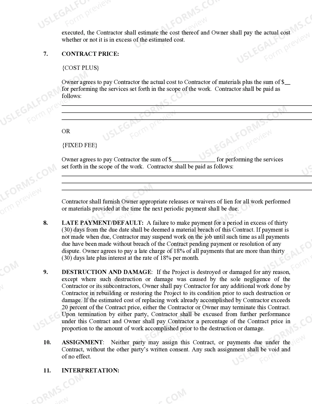 Preview Refrigeration Contract for Contractor