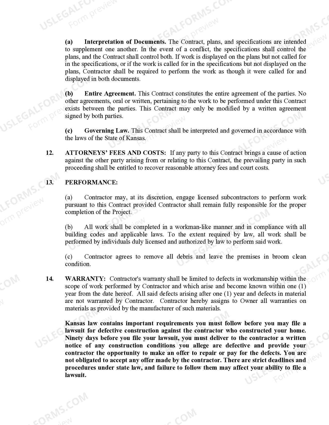 Preview Refrigeration Contract for Contractor