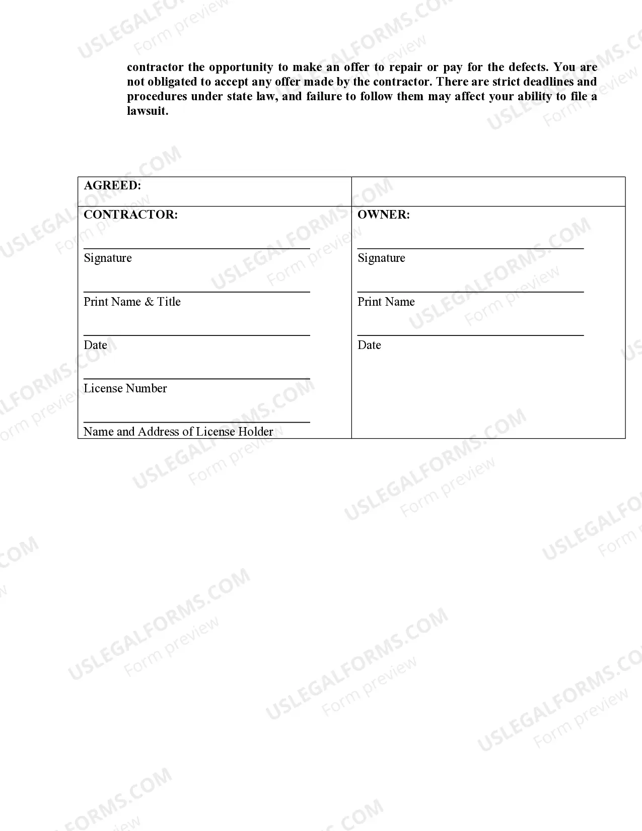 Preview Drainage Contract for Contractor