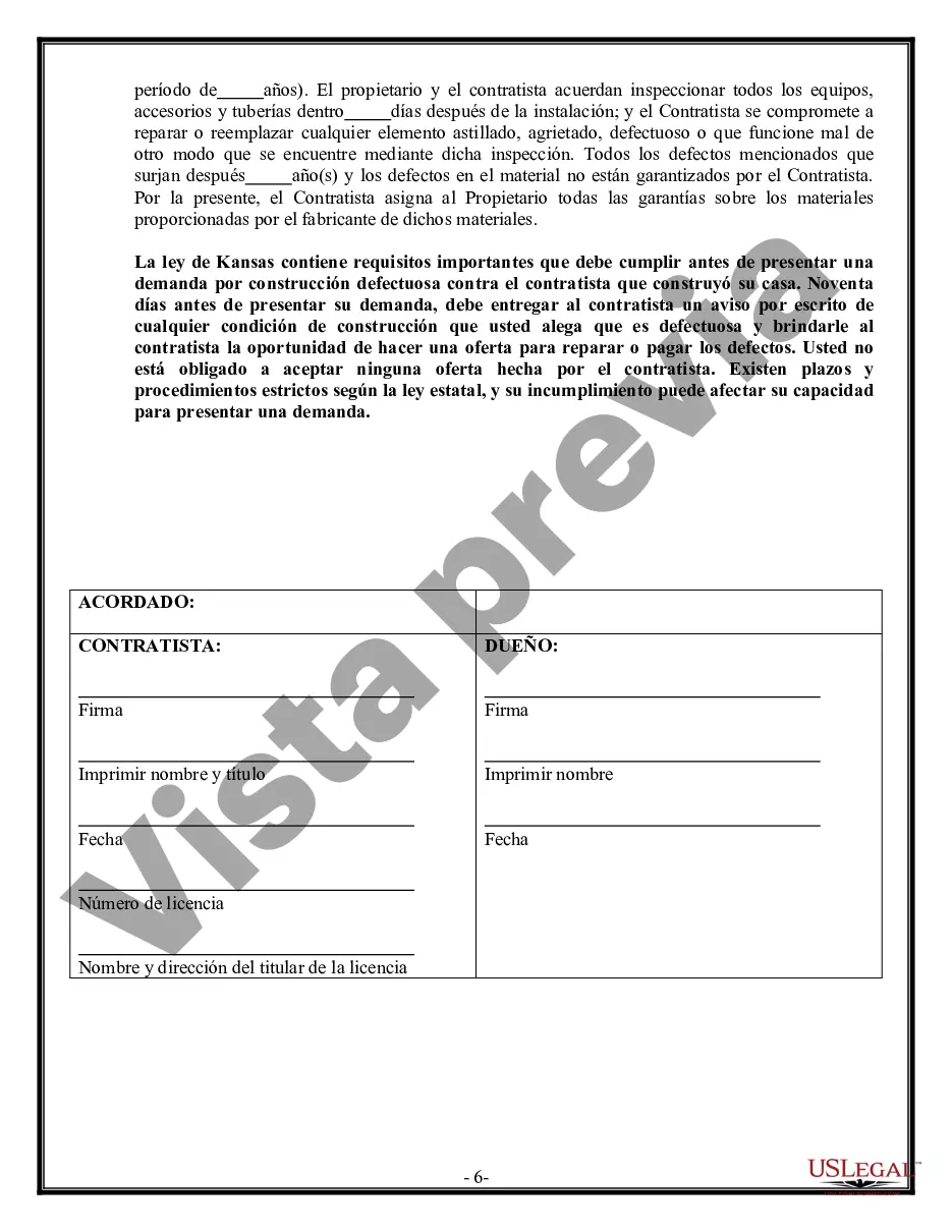 Preview Contrato de plomería para contratista
