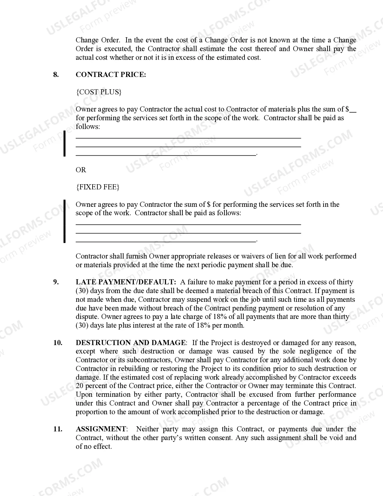Preview Roofing Contract for Contractor