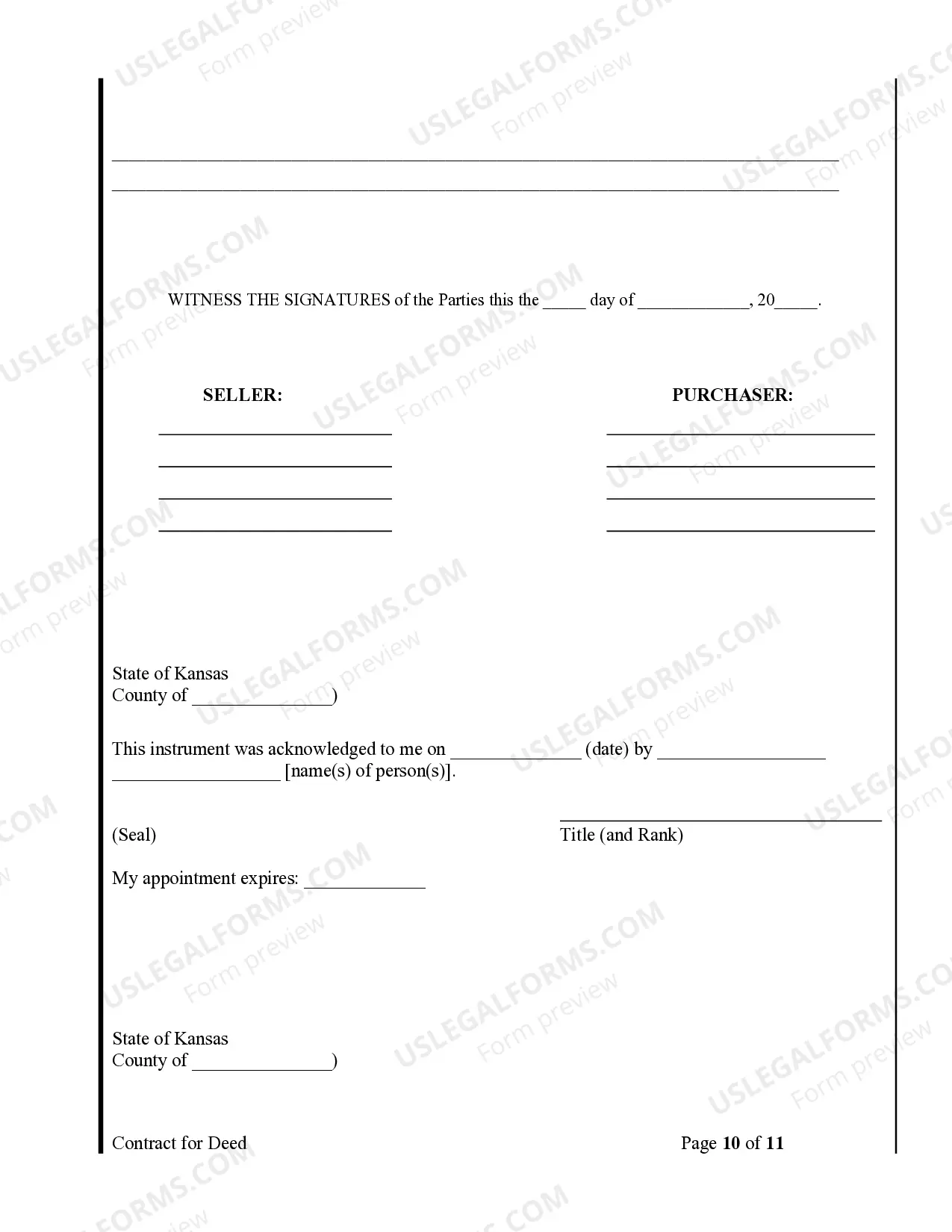 Preview Agreement or Contract for Deed for Sale and Purchase of Real Estate a/k/a Land or Executory Contract