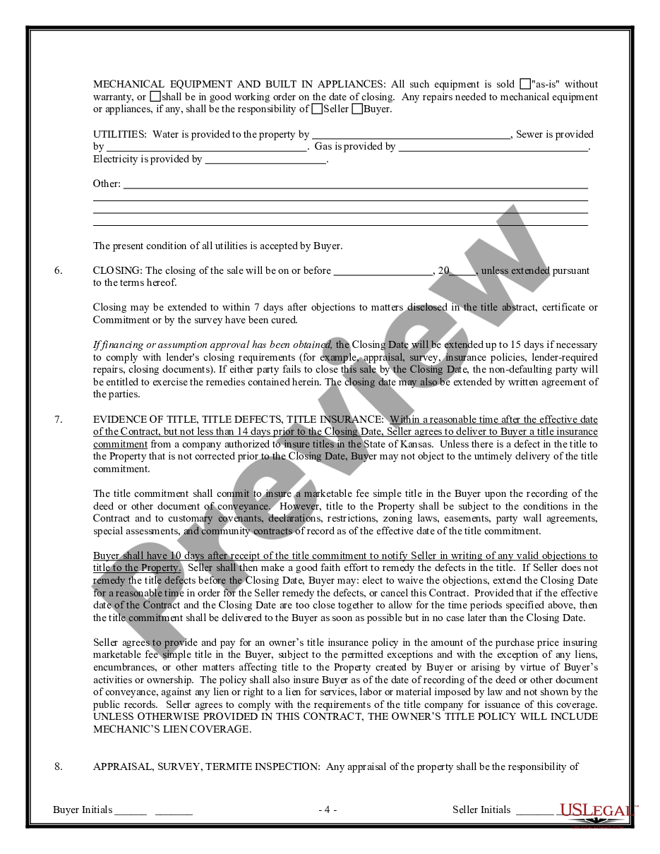 page 3 Contract for Sale and Purchase of Real Estate with No Broker for Residential Home Sale Agreement preview