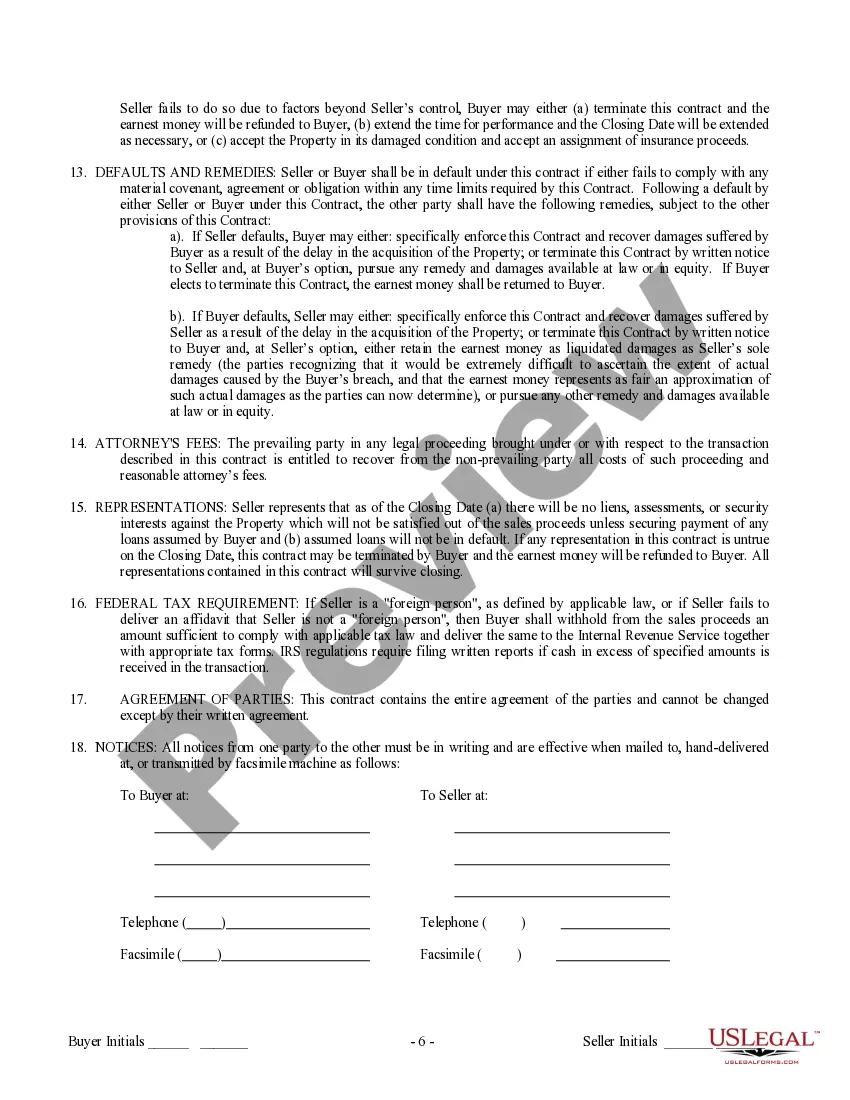 Preview Contract for Sale and Purchase of Real Estate with No Broker for Residential Home Sale Agreement