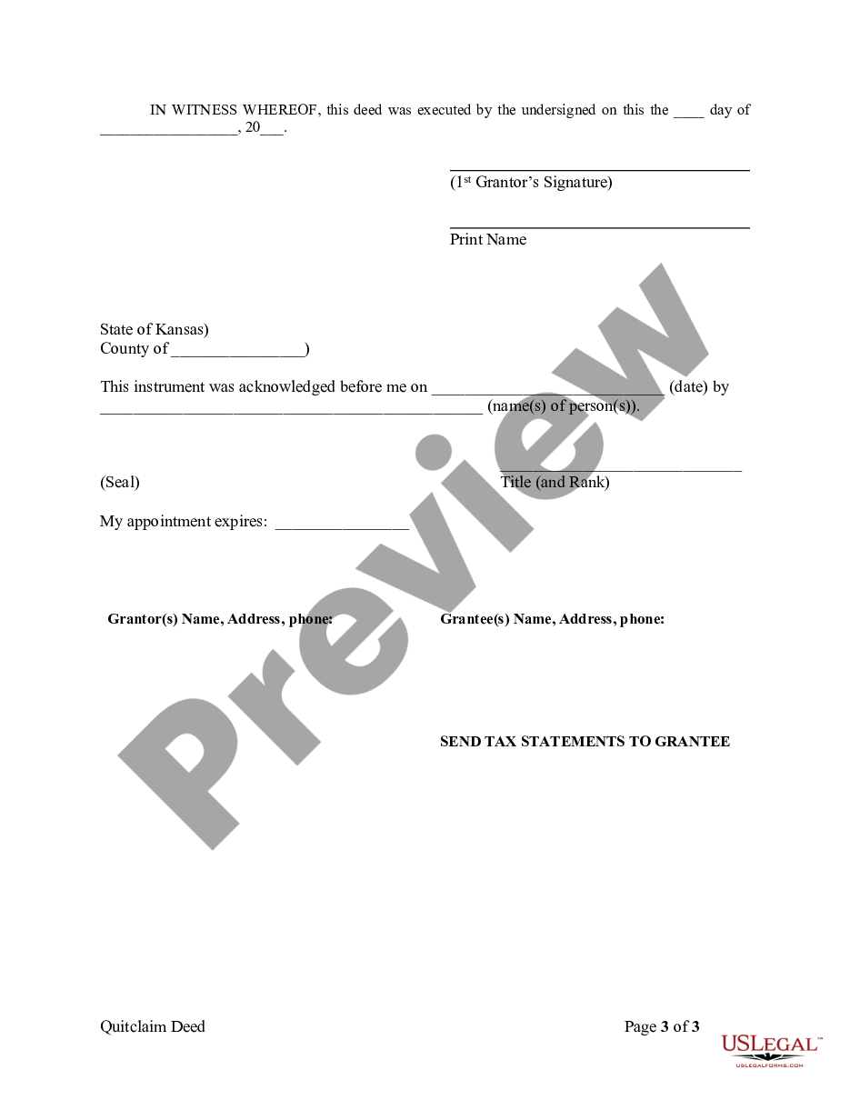 page 2 Quitclaim Deed from Individual to Husband and Wife preview