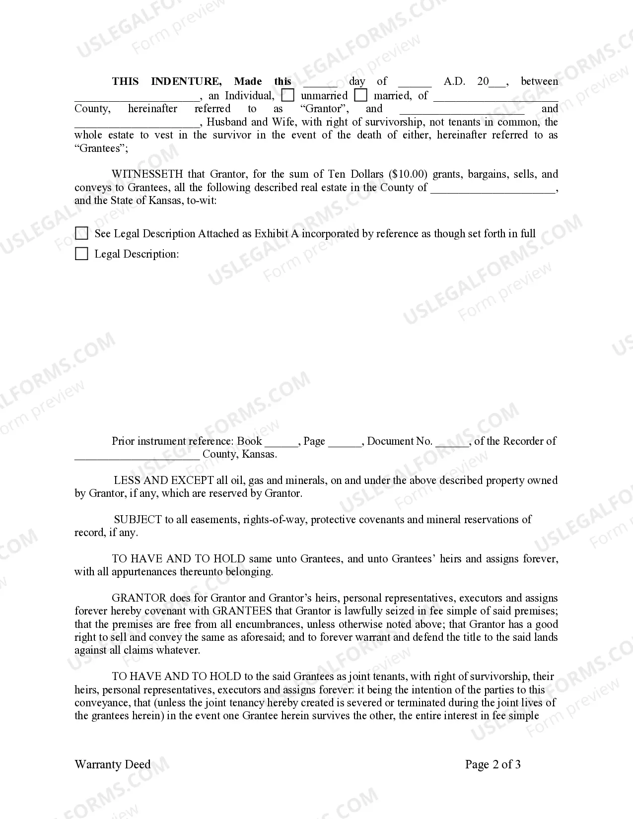 Preview Warranty Deed from Individual to Husband and Wife