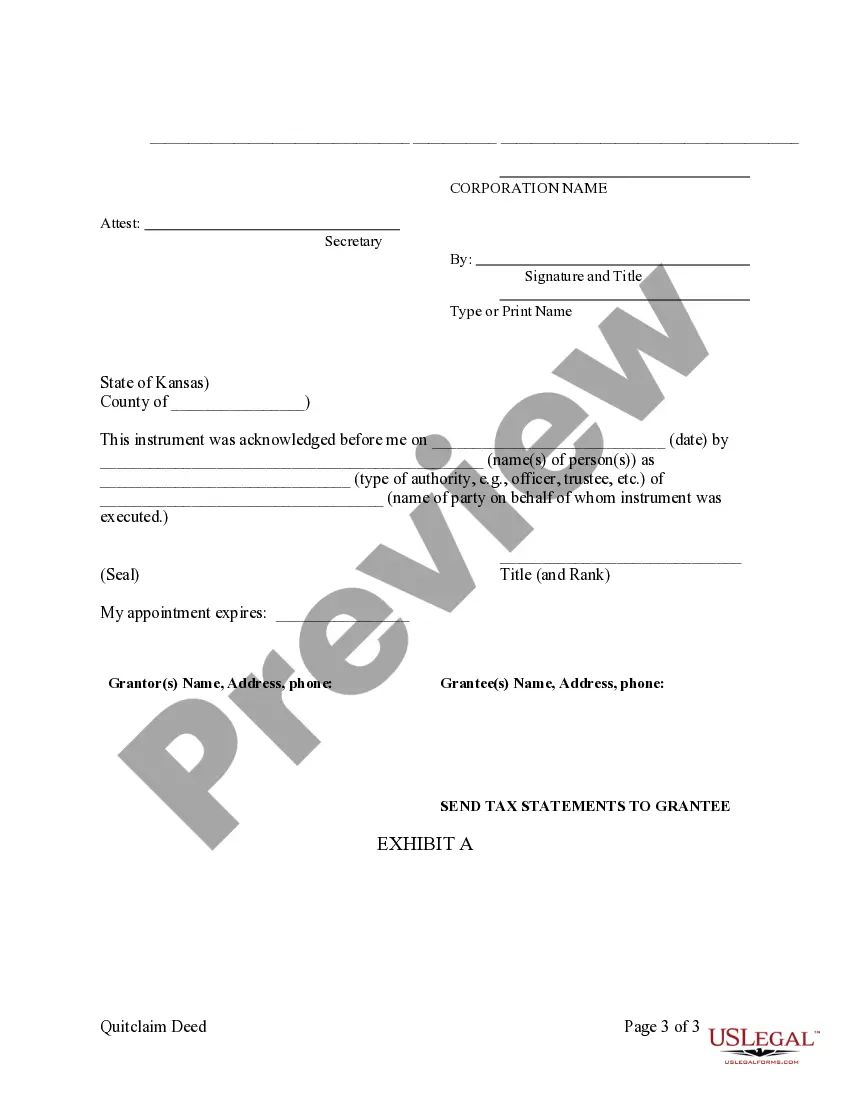 Preview Quitclaim Deed from Corporation to Husband and Wife