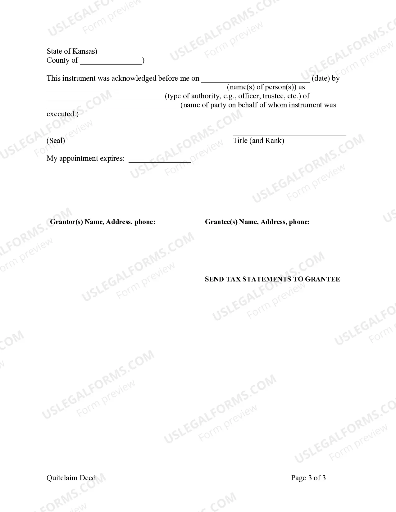 Preview Quitclaim Deed from Corporation to Individual